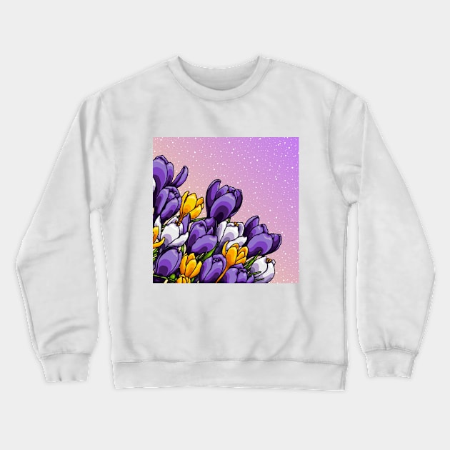 Morning Crocus Crewneck Sweatshirt by bukkbianka